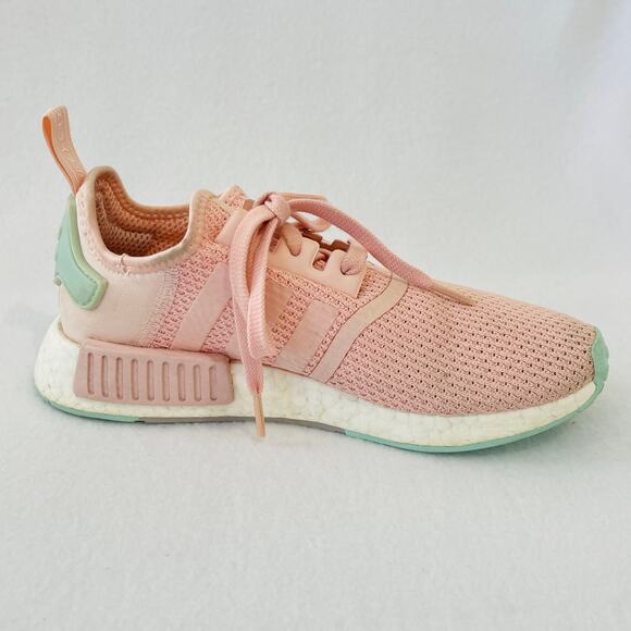 Adidas Originals NMD R1 Womens 7.5 Shoes Pink Knit Soft Body Low Top Sneakers - Picture 5 of 12